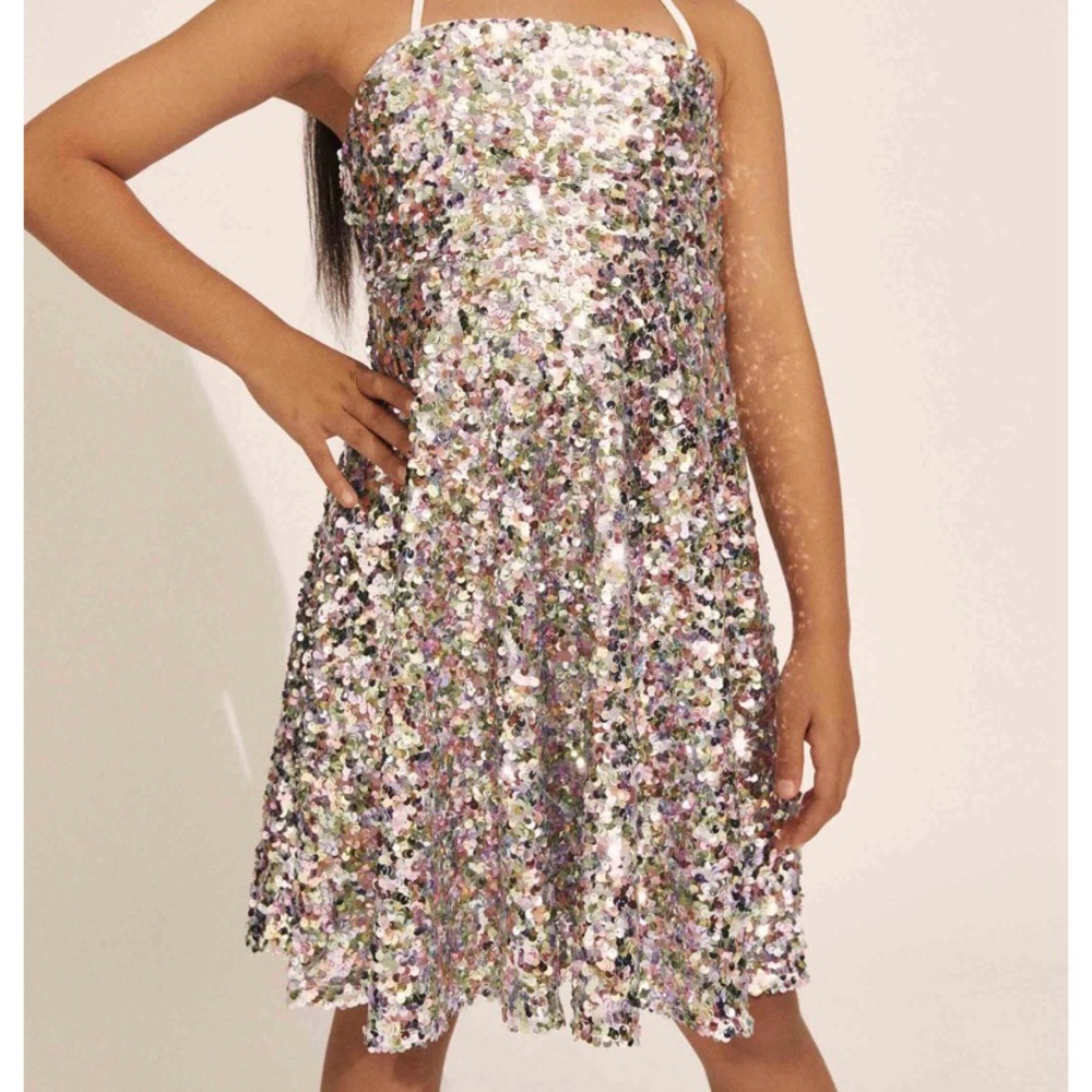 Bardot Multicolor Sequin Kids Formal Dress